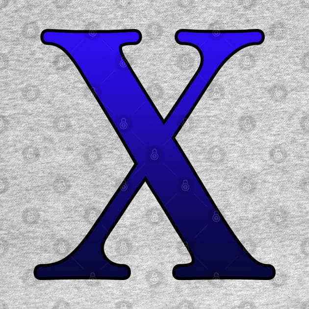 Blue Roman Numeral 10 X by Numerica